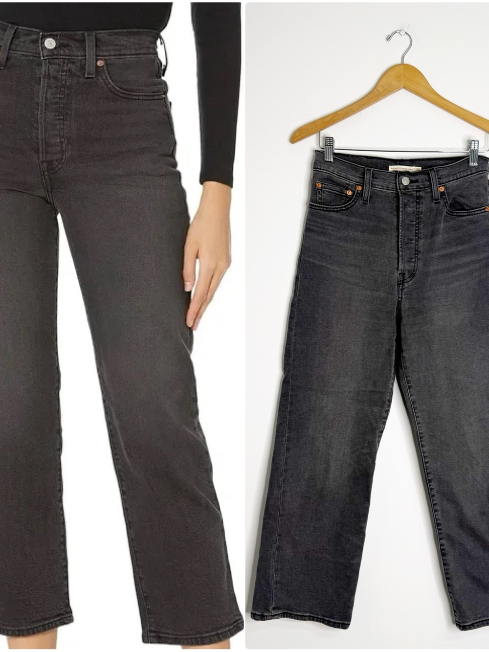 Levi’s Ribcage Straight Ankle Jeans Size 26 Black High Rise